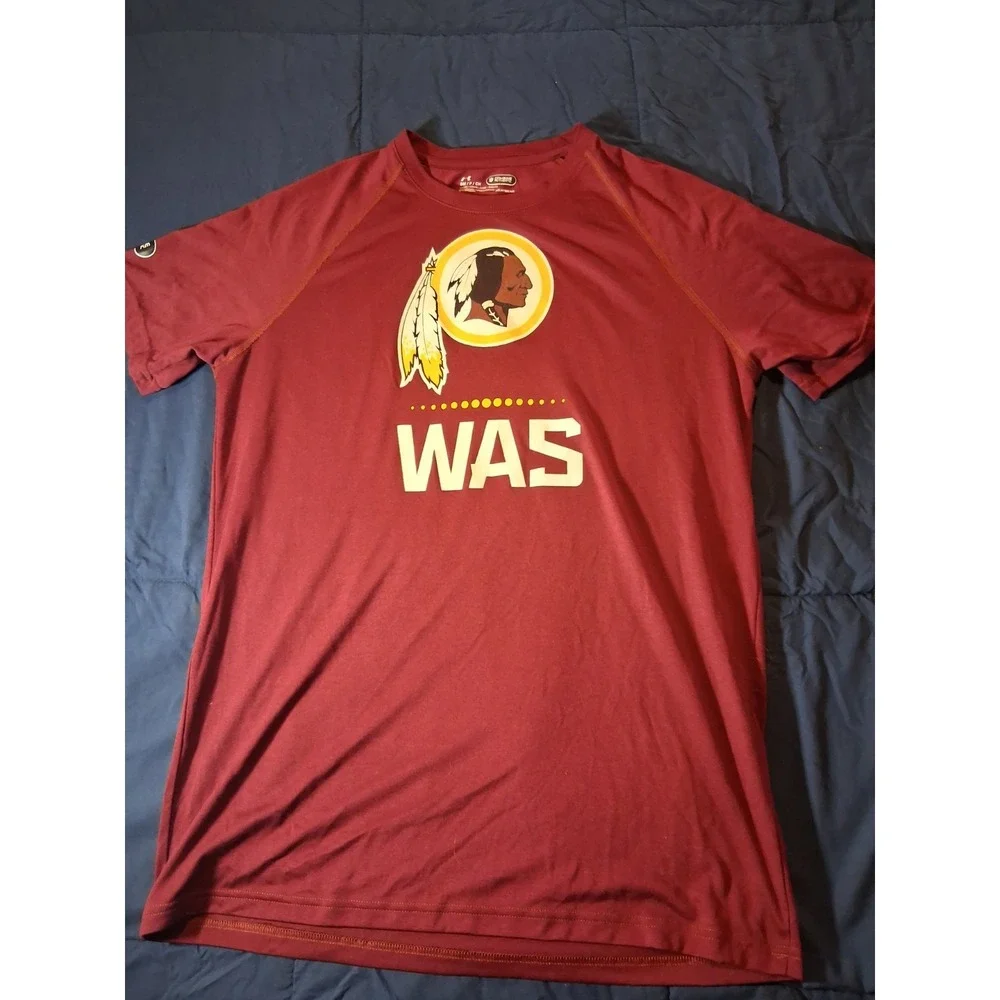 Washington Redskins Shirt Small Maroon Under Armour Combine Athletic Loose Heat